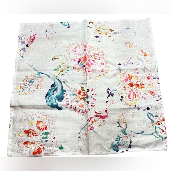 Saro LifeStyle 5 bright floral spring pattern 100% linen napkins - Picture 3 of 6